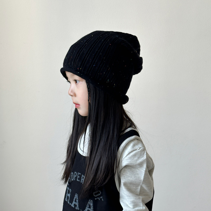 儿童帽子秋冬季女孩针织帽韩系潮堆堆帽洋气女童户外冷帽秋天帅气