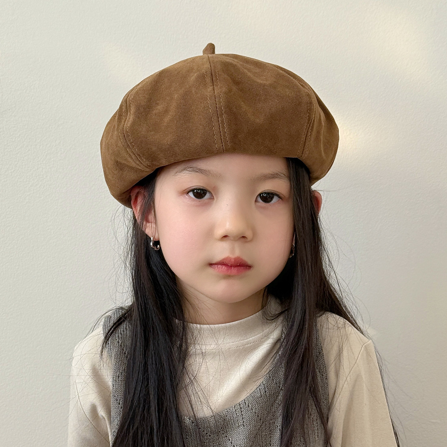 儿童帽子女孩2026新款复古八角帽