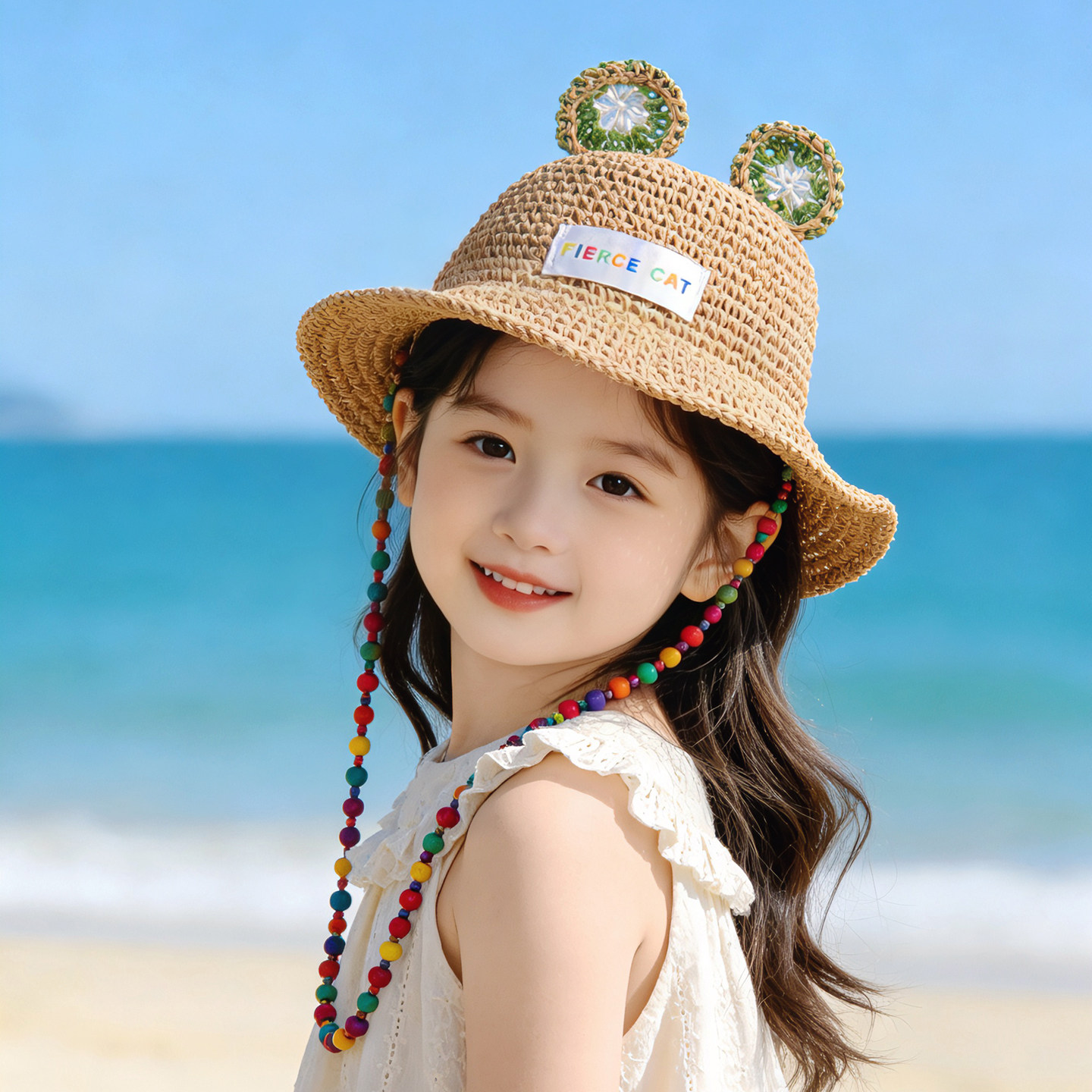 儿童帽子女孩夏季大帽檐遮阳帽