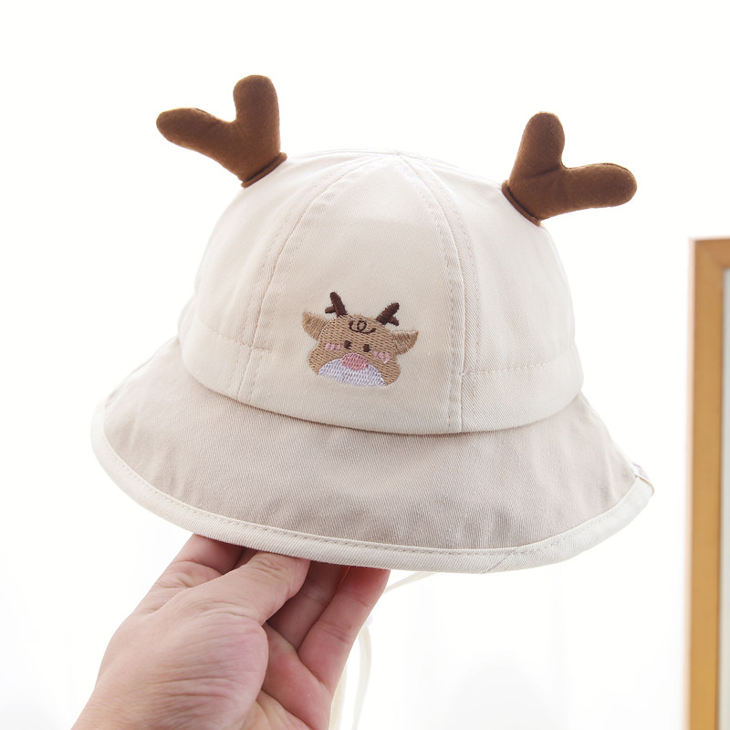 宝宝帽子春秋季婴儿渔夫帽遮阳防晒太阳帽可爱超萌男宝盆帽薄款
