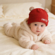 婴儿帽子秋冬季 保暖夹棉厚胎帽0到3个月新生儿宝宝可爱小月龄红色