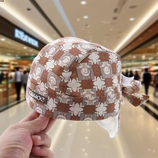 婴儿帽子秋冬季6到12个月小月龄宝宝海盗帽外出洋气韩版男宝一岁