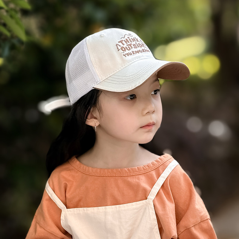 女童棒球帽子夏季儿童遮阳帽户外薄款透气防晒女孩鸭舌帽大帽檐