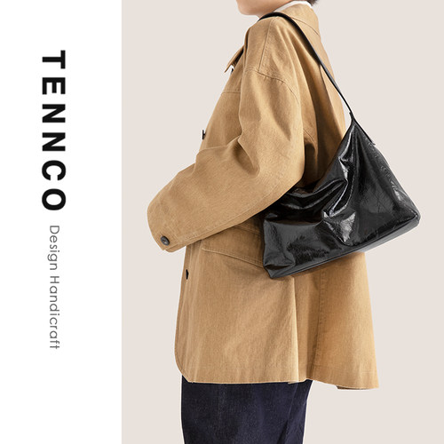TENNCO头层爆裂纹牛皮hobo包