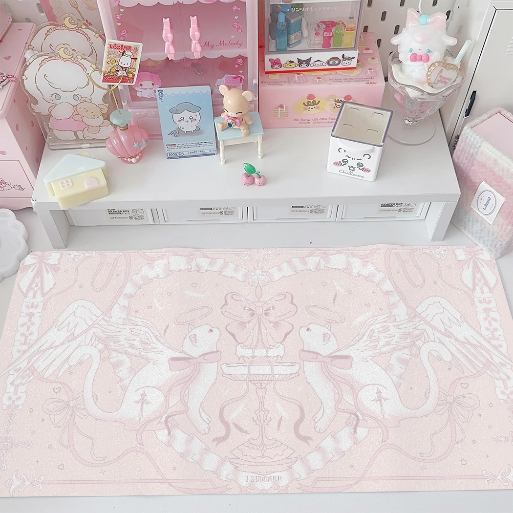 原创猫咪少女心鼠标垫防水耐脏