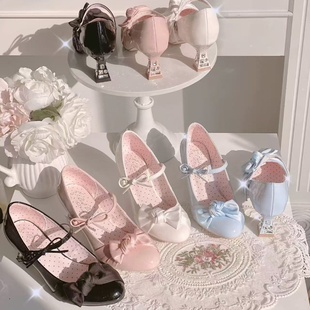 蝴蝶结尖头优雅百搭 白茶入梦原创水晶跟高跟鞋 现货 月光碎钻