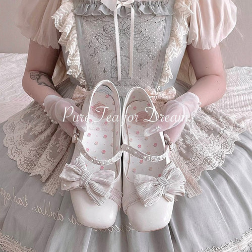 定金|蝴蝶酥方头再贩|白茶入梦原创蝴蝶结方头中低跟甜优雅