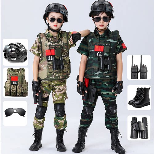警察服厚小孩加绒童装军训服装