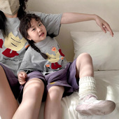 2025夏季 短袖 日韩学院风圆领立体小鸭一家四口t恤 亲子装 不一样