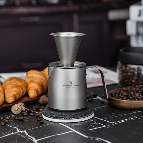 必唯纯钛手冲咖啡壶滤网套装