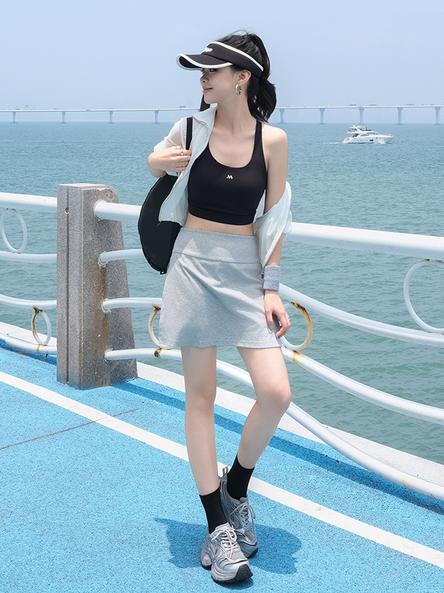 2026夏季美洋同款 网球少女半裙侧开叉防走光 显瘦百搭半身短裙裤
