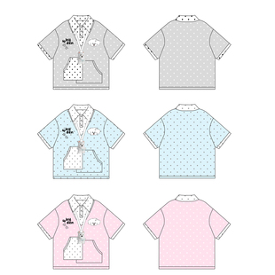 小杭还没吃饱原创美式 女POLO领假两件T恤潮 学院波点小狗挂件短袖