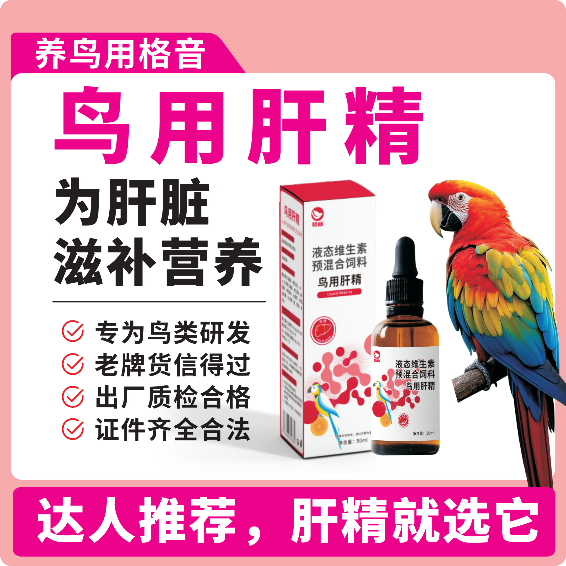 格音肝精鸽用鹦鹉比赛信鸽排酸排毒保护肝调理营养汉诺威非鸽子药