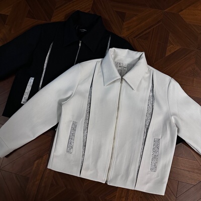 观赏原创正肩雕花打褶新中式外套