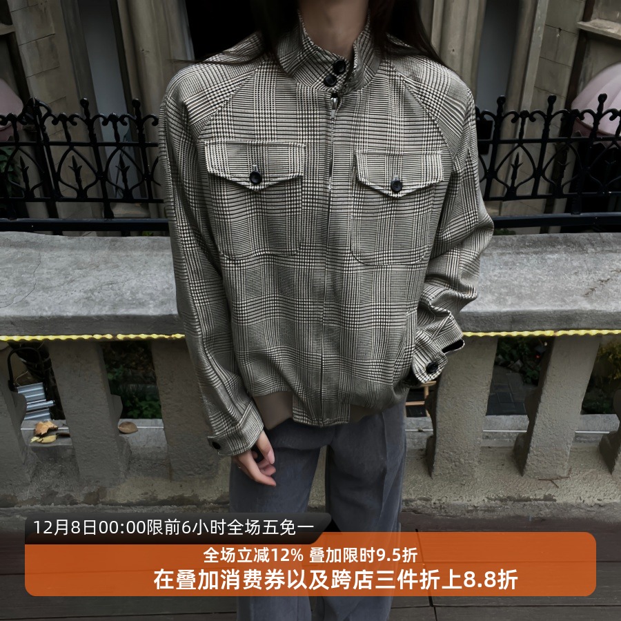 威尔士亲王千鸟格夹克外套