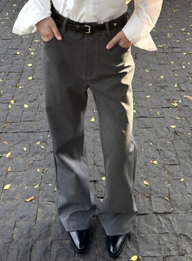 RTIMFD通勤修身微喇TR混纺立体西裤 cleanfi垂感休闲裤百搭长裤男