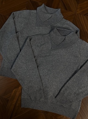 RTIMFD 多形态高领羊毛双层领针织衫毛衣 知识分子长袖打底糯亲肤