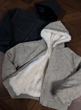 RTIMFD仿水貂毛大理石一件过冬座山雕加绒加厚雕连帽棉服Cleanfit