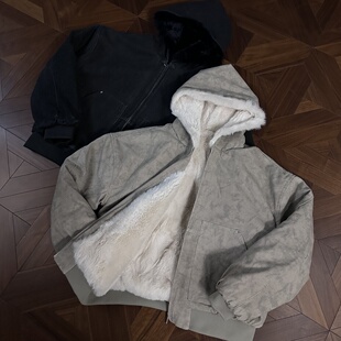 RTIMFD仿水貂毛大理石一件过冬座山雕加绒加厚雕连帽棉服Cleanfit