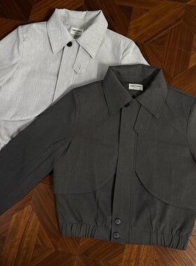 RTIMFD莫代尔天丝&桑蚕丝花苞裁片西装夹克 垫肩可换领倒三角外套