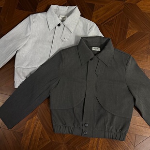 RTIMFD莫代尔天丝&桑蚕丝花苞裁片西装夹克 垫肩可换领倒三角外套