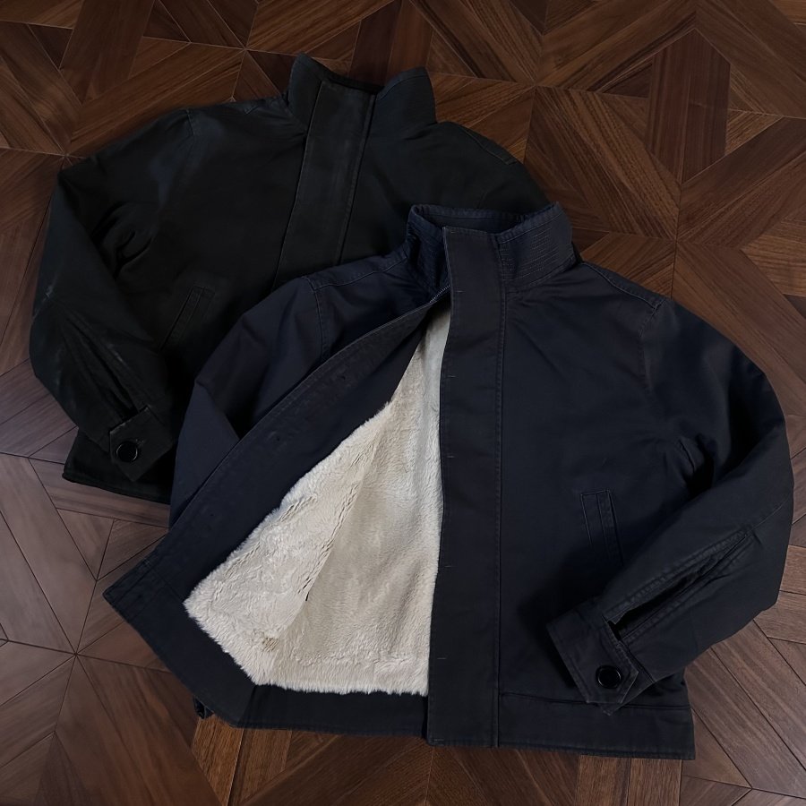 水洗做旧军款AF仿兔毛夹克棉服