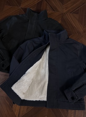 RTIMFD水洗做旧款AF仿兔毛夹克棉服cleanfit重磅帆布立领外套男