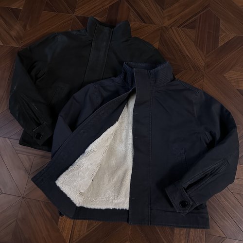 水洗做旧军款AF仿兔毛夹克棉服