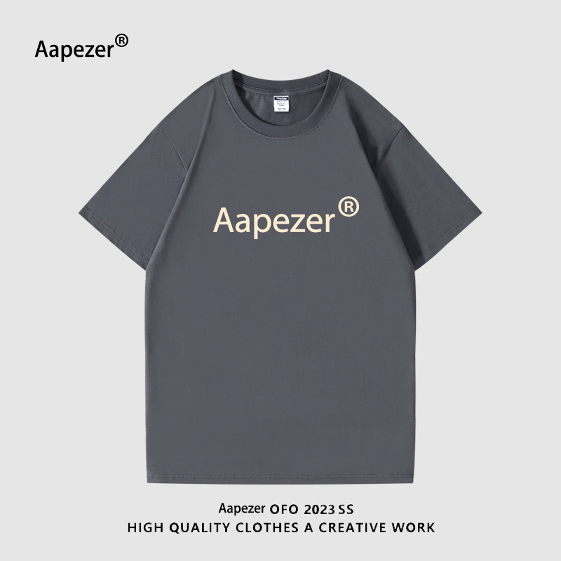 AAPEZER官方正品旗舰店2023夏季新款重磅纯棉短袖情侣T恤潮牌