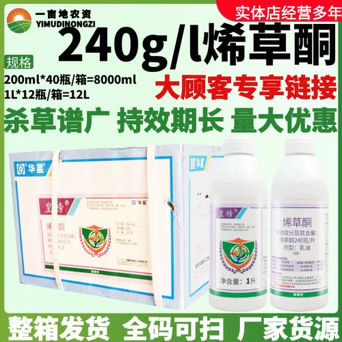 华星皇榜240g/L烯草酮冬油菜田大豆田一年生禾本科杂草农药除草剂