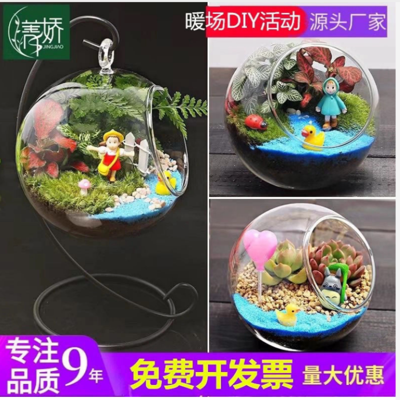 暖场活动创意多肉苔藓微景观桌面玻璃瓶DIY材料包套装盆栽微景观