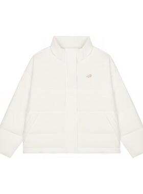 New Balance 纯色运动休闲短款羽绒服 男女同款 白色