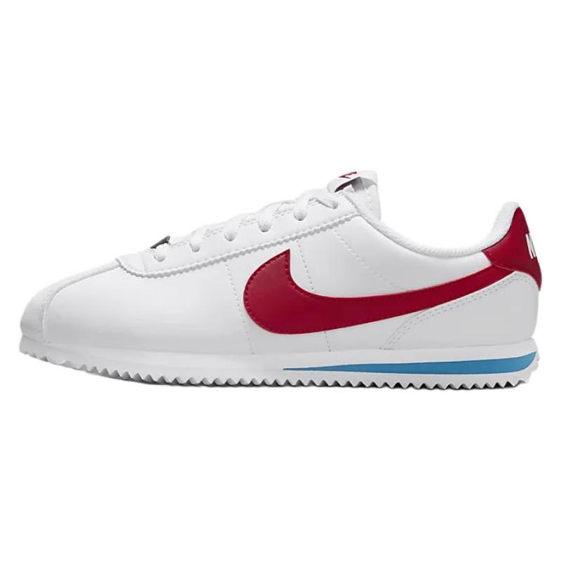 Nike Cortez 舒适百搭 防滑耐磨 低帮 儿童跑步鞋 白红色 青