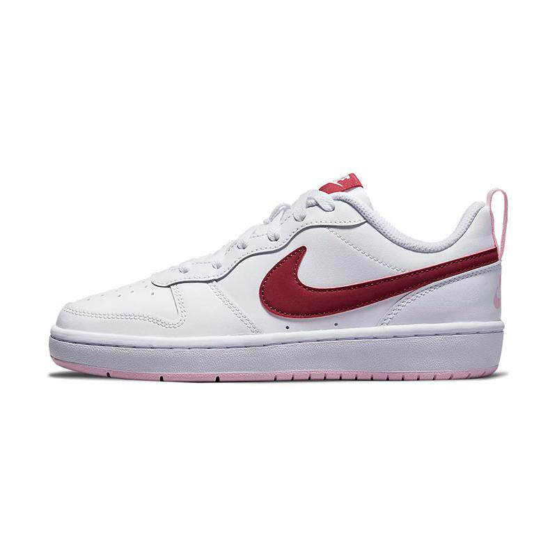 Nike Court Borough Low 2 休闲 防滑 低帮 板鞋 GS 白红粉