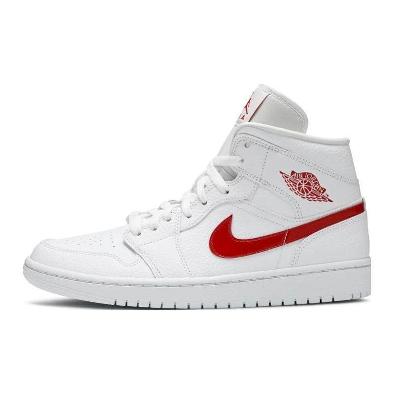 Air Jordan 1 Mid White University Red 耐磨中帮复古篮球鞋,运动鞋new,跑步鞋,淘宝优惠券,粉丝福利购,淘宝优惠卷