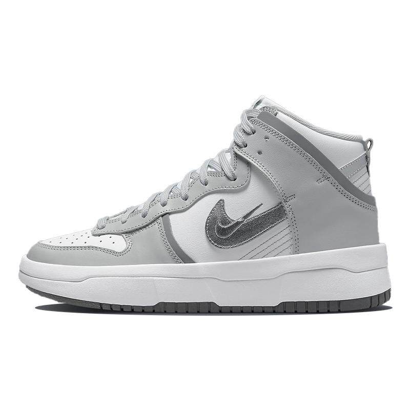 Nike Dunk high Up 复古 防滑 高帮 板鞋 女款 灰白