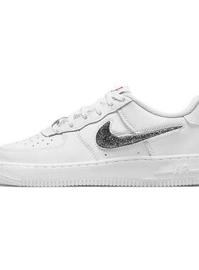 Nike Air Force 1 LV8 (GS) 低帮休闲板鞋 白银色#送礼推荐