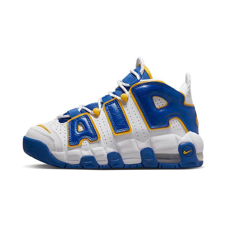 Nike Air More Uptempo 大AIR 皮蓬 中帮 复古篮球鞋 GS 白蓝