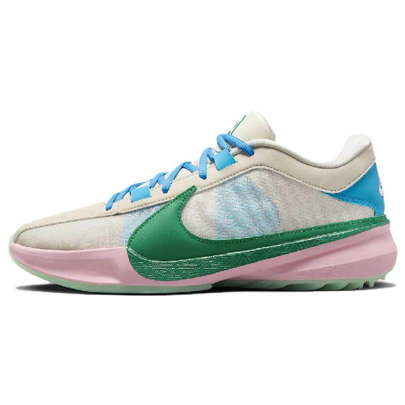 Nike Freak 5 字母哥5代 圆头系带 织物皮革 减震 低帮 篮球
