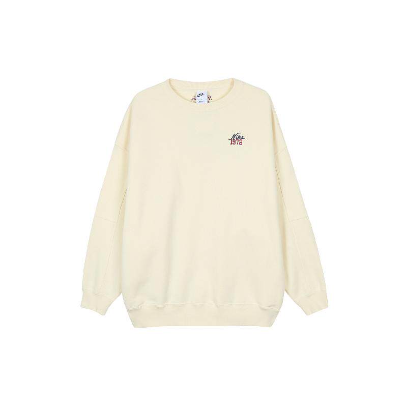 Nike Sportswear Club FW24 时尚圆领套头长袖卫衣 女款 白色