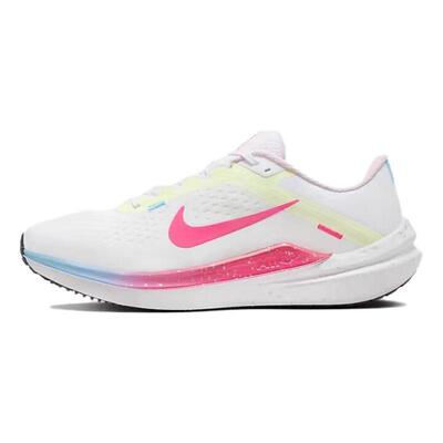Nike Air Winflo 10 透气支撑轻便 低帮 跑步鞋 女款 白粉
