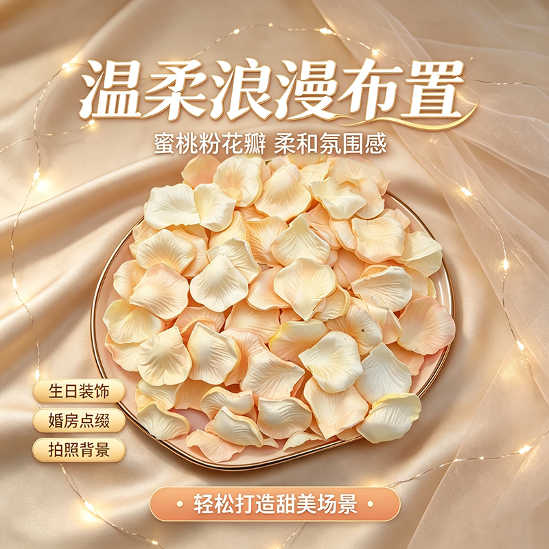 仿真花瓣婚房求婚布置撒花氛围
