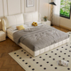 洛西亚奶油风现代简约猫爪皮床1.8m泡芙双人床主卧轻奢大床软包床
