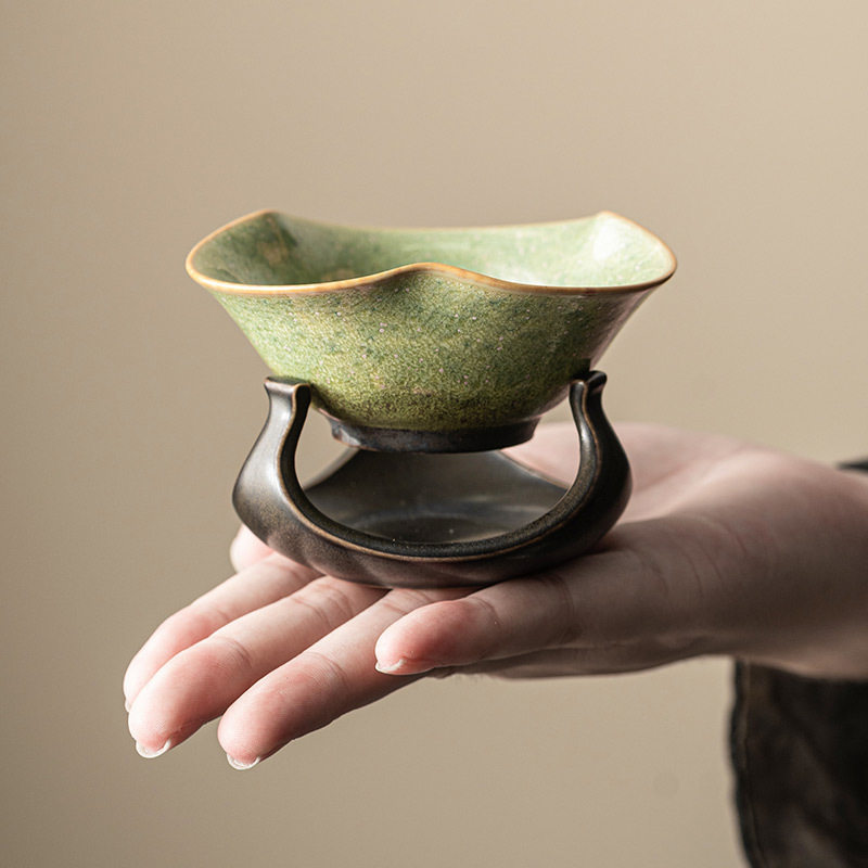 窑变复古茶漏茶滤一体家用高图片