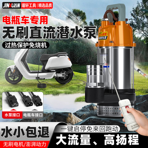电动车专用水泵48V60V72V潜水泵