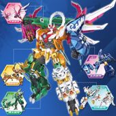 锦江男孩变形玩具神兽金刚六合一地球之盾超大合体机器人机甲模型