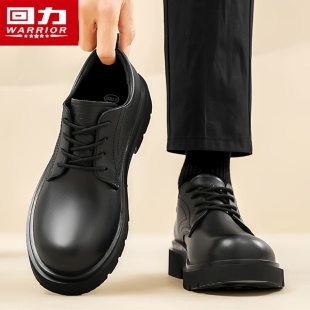 冬季 德比鞋 英伦风商务软底全黑男士 结婚新郎西装 休闲皮鞋 回力男鞋