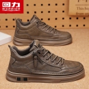 防水防滑运动增高中帮板鞋 回力高帮男鞋 休闲皮鞋 英伦风男士 子 冬季