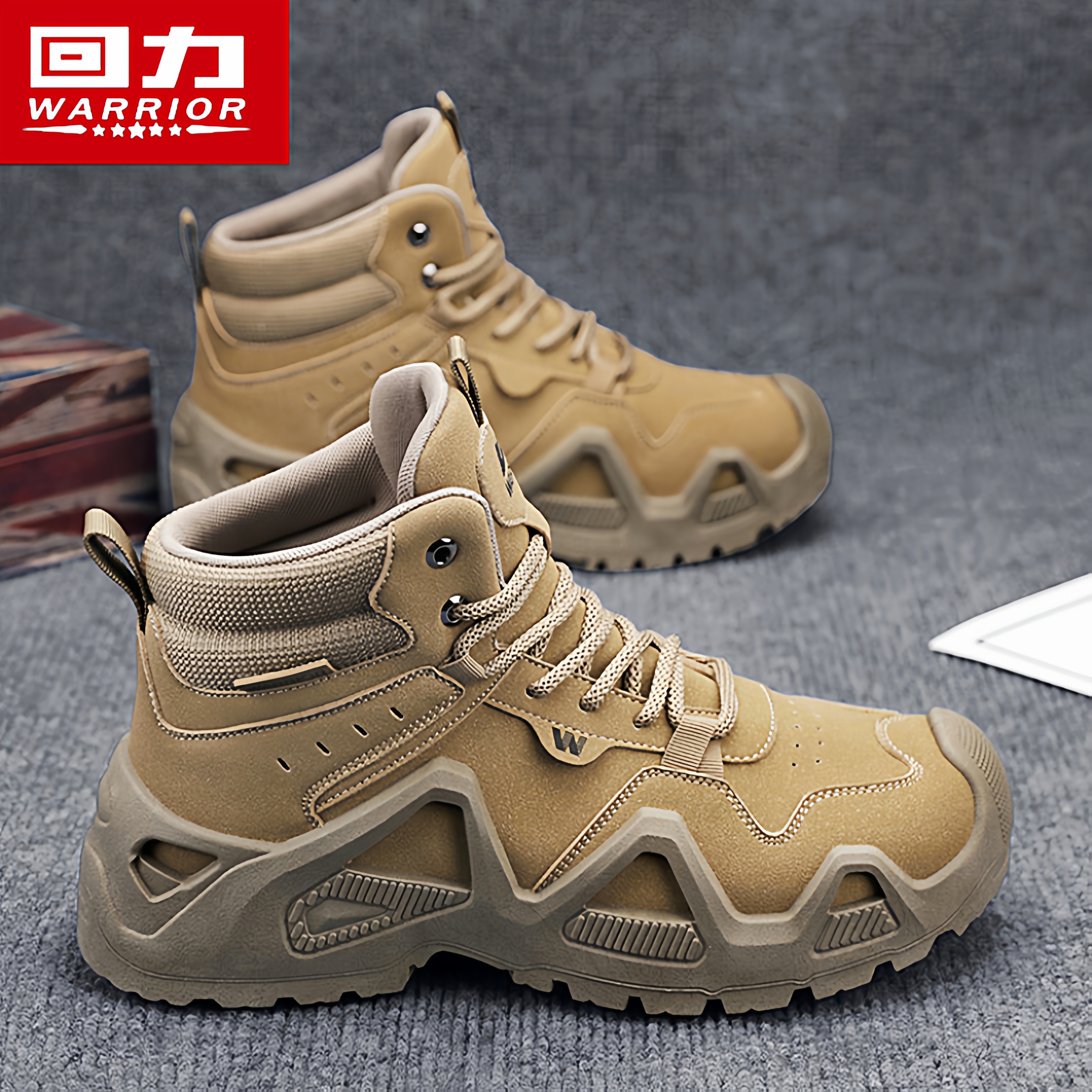 回力马丁靴男款秋季英伦风复古高帮工装靴运动厚底增高沙漠作战靴