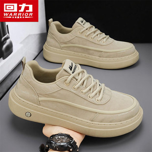 回力帆布男鞋夏季透气冰丝复古休闲板鞋运动厚底增高上班工作布鞋